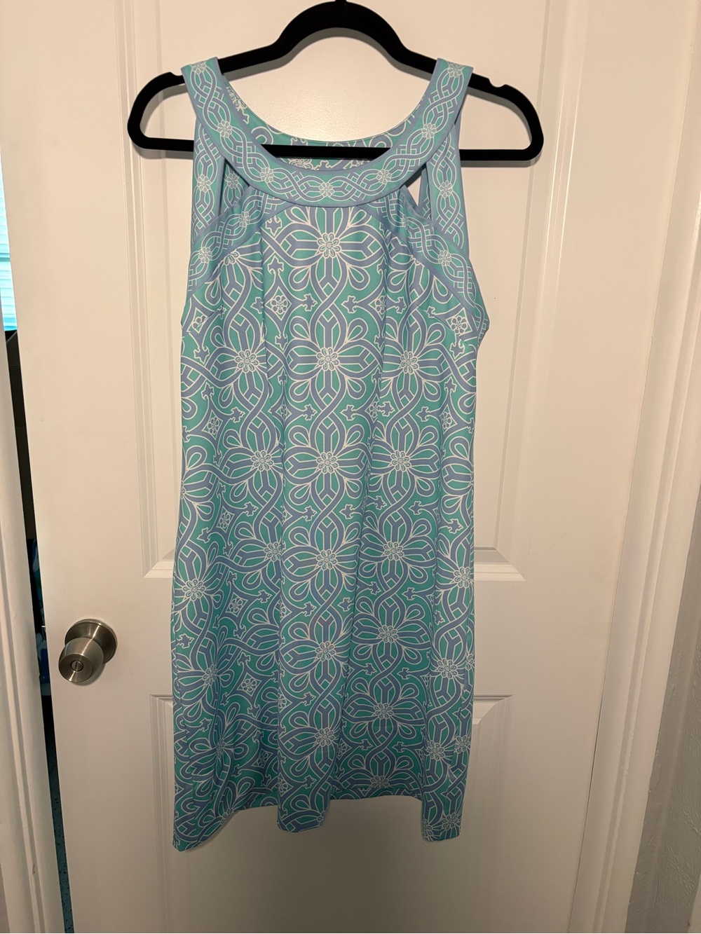 Gretchen Scott Mint and Light Blue Floral Shift Dress size medium